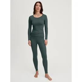 CALIDA Leggings "Natural Comfort", Damen, Gr. M (44/46), N-Gr, deep emerald grün, Single Jersey, Obermaterial: 92% Baumwolle, 8% Elasthan, eng lang, Hosen Leggings, Cotton-Mix, elastisch, pillingarm, Single Jersey Qualität