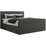 MKS Meble Boxspringbett mit Bettkasten, - grau - Maße cm B: 121 H: 110