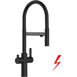 VIZIO Niederdruck 3 Wege Wasserhahn Küchenarmatur Schwarz Matt