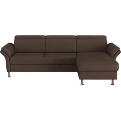 Ecksofa HOME AFFAIRE "Calypso L-Form", braun, B:260cm H:85cm T:172cm, 100% Polyester, Sofas, mit motorischen Funktionen im Sofa und Recamiere