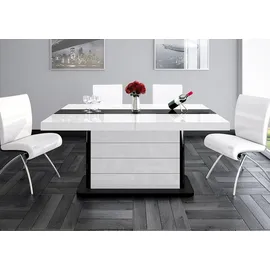 designimpex HE-555 160 x 75 x 89 cm schwarz/weiß hochglänzend
