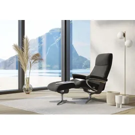 Stressless Relaxsessel STRESSLESS "View", grau (metal grau paloma), B:91cm H:110cm T:85cm, Leder PALOMA: PALOMA ist ein durchgefärbtes Semianilin-Möbelleder mit natürlicher Narbung., Sessel, Relaxsessel, mit Cross Base, Größe S, M & L, Holzakzent Wenge
