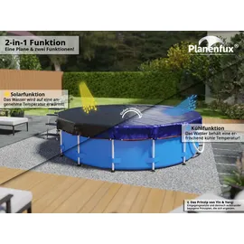 planenfux Planenfux® Pool Abdeckplane für Ø 710 | 760 cm Rundpools | 2-in-1 Poolabdeckung rund aus 200g/m2 PE Material | UV-resistente Sommer- | Winterab...