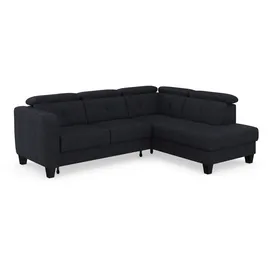 sit&more Ecksofa SIT & MORE "Belluci L-Form", blau (tiefblau), B:249cm H:85cm T:195cm, Sofas, Ecksofa, inklusive Federkern, wahlweise mit Bettfunktion und Bettkasten