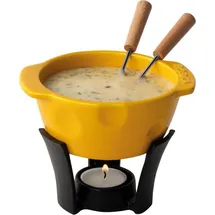 boska food tools Boska Fondueset Mini Cheesy - Fondue - Für Käsefondue - 300 ml - Spülmaschinenfester Fonduetopf - Dutch Fondue - Gelb/Schwarz