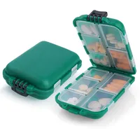 AOOWU Tablettenbox 7 Tage, Pillendose 10 Fächer, Medikamentenbox Klein Handlicher mit Großen Separaten Fächern für Medikamente,Vitamine, Fischöl usw,Tablettenspender für Reise und Tägliches (Grün)