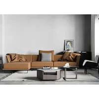 Xlmoebel Ecksofa Neues Ecksofa in L-Form aus Leder mit Relaxfunktion, modernes Design, 1 Teile, Hergestellt in Europa braun