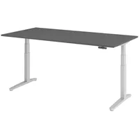 Bümö Schreibtisch, Graphit, Silber, Nachbildung, Rechteckig, 200x74x100 cm, FSC