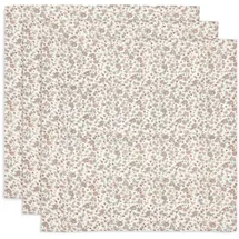 jollein Musselin Tuch Baby - Retro Flowers - 3er Pack - 70x70cm - 100% Baumwolle - Spucktuch