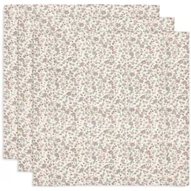 jollein Musselin Tuch Baby - Retro Flowers - 3er Pack - 70x70cm - 100% Baumwolle - Spucktuch