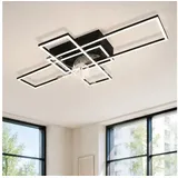 ZMH Deckenventilator Moderne Deckenlampe mit Ventilator - Deckenventilator mit Beleuchtung, mit Licht Dimmbar mit Fernbedienung Timer für Wohnzimmer Esszimmer blau|schwarz