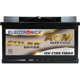 Electronicx Solarbatterie 12V 110AH Electronicx Solar Edition AGM Batterie Solar Akku Versor