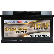 Electronicx Solarbatterie 12V 110AH Electronicx Solar Edition AGM Batterie Solar Akku Versor