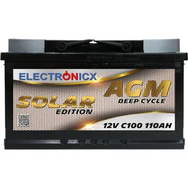 Electronicx Solarbatterie 12V 110AH Electronicx Solar Edition AGM Batterie Solar Akku Versor