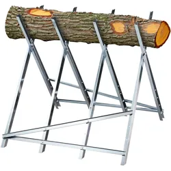 Relaxdays Sägebock, Holzsägearbeiten, klappbar, 150 kg, Sägegestell für Kettensägen, Stahl, HBT: 80 x 80 x 82 cm, silber