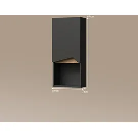 livinity® Badschrank, Anthrazit, 30 x 67 cm mit Tür und offenem Fach