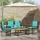 vidaXL Gartenlounge Set 9-tlg. Schwarz/Türkis