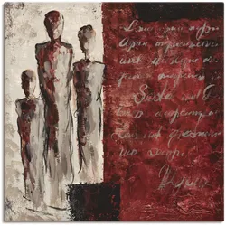 Leinwandbild ARTLAND "Familie", rot (farbe bild(er): rot), B:100cm H:100cm T:1,8cm, Canvas, Leinwand, Bilder, auf Keilrahmen gespannt