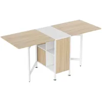Homcom Klapptisch, Natur, Weiß 169 x 60 x 75 cm