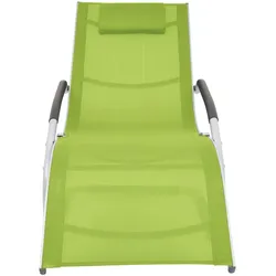 vidaXL Sonnenliege mit Kissen Aluminium und Textilene Grün