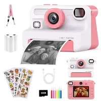 Kinderkamera Sofortbildkamera,1080P 2,4" Display Digitalkamera Kinder Kinderkamera 30MP Sofortbildkamera Kinder mit 32GB Karte & 3 Rollen Druckpapier - Rosa