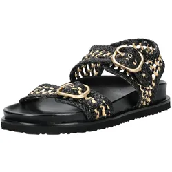 Riemchensandale INUOVO "INUOVO Sandalen Leder", Damen, Gr. 39, schwarz, Leder, Schuhe Riemchensandale