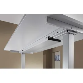 Hammerbacher XDSM2E elektrisch höhenverstellbarer Schreibtisch lichtgrau rechteckig, T-Fuß-Gestell silber 200,0 x 100,0 cm