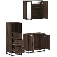 VidaXL Badmöbel-Set 3-tlg. Braun Eichen-Optik