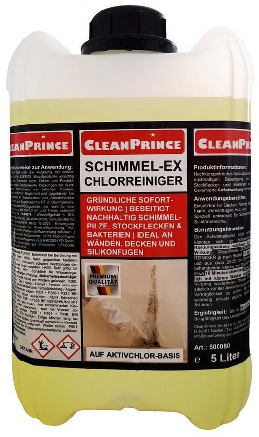 Preisvergleich Produktbild CleanPrince Schimmel-Ex Chlorreiniger 5 Liter Konzentrat Schimmelentferner (Konzentrat)