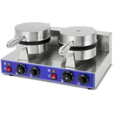 Vertes Waffeleisen Belgische Waffel Maker Doppelt Elektrisch 2000W Edelstahl (2x Timer 5min, 2x Temperatur 50-300 °C Stufenlos Regulierbar, 4
