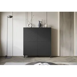 Home Affaire Highboard Phuket 120 x 128 x 39 cm Schwarz