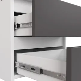 akord furniture factory AKORD B16 links Weiß mit Front Graphitgrau B124 x H77 x T85 cm
