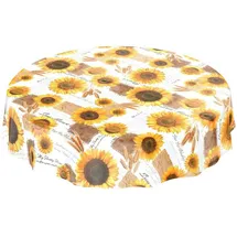 ANRO Tischdecke Wachstuch Rund Ø 100 cm Gelb