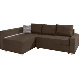 Collection AB Ecksofa »Relax L-Form«, inklusive Bettfunktion, Federkern, wahlweise mit RGB-LED-Beleuchtung braun