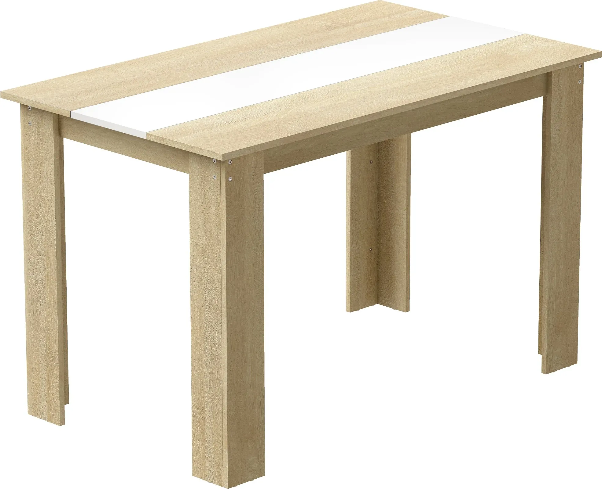 HOMCOM Esstisch rechteckig für 4 bis 6 Personen, Küchentisch, 120 x 69 x 75 cm, moderner Stil, stabilere dreieckige Tischbeine, Eiche und Weiß   Aosom