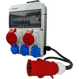 WALTER-KRAFT Baustromverteiler mit Kabel und Griff 32A 16A 3x230 Steckdose Bals