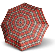Knirps Smart & Casual Line Minimatic Light Regenschirm, Rot Kariert, M