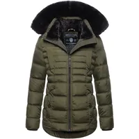 Navahoo Winterjacke "Lissandra", Damen, Gr. XS (34), grün (olive), Obermaterial: 100% Polyester. Innenseite: 100% Polyester, Jacken Winterjacke, mit hochwertigem Steppdesign