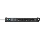 Brennenstuhl Premium-Line Steckdosenleiste 6-fach 3m mit 2 mal USB schwarz