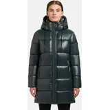 khujo Steppjacke "Jadet2-YM", Damen, Gr. L (40), grün, Material: 100% Nylon; Futter: 100% Nylon; Wattierung: 100% Polyester, gerade Po-bedeckend, Ärmel ohne Ärmelschlitz normaler Saum, Jacken Steppjacke, Schimmernder Winter Kurzmantel mit abnehmbarer Kapuze