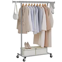 Songmics Garderobenständer 132 x 161,5 x 45 cm Grau