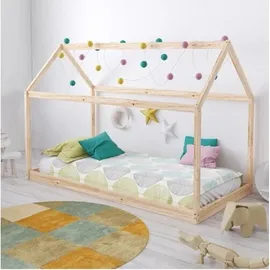 Weber Industries Hausbett Panda 70 x 140 cm Fichte massiv natur