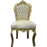 Casa Padrino Barock Esszimmer Stuhl Creme / Gold - Möbel