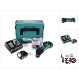 Makita DTM 51 RF1JX2 Akku Multifunktionswerkzeug 18 V + 1x Akku 3,0 Ah + Ladegerät + 39 tlg. Zubehör Set + Makpac