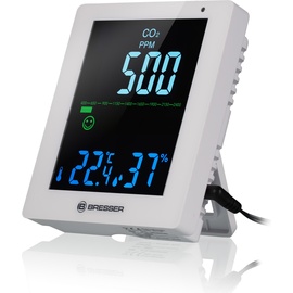 Bresser CO2 Smile Luftqualitätsmonitor Temperaturstation Digital weiß