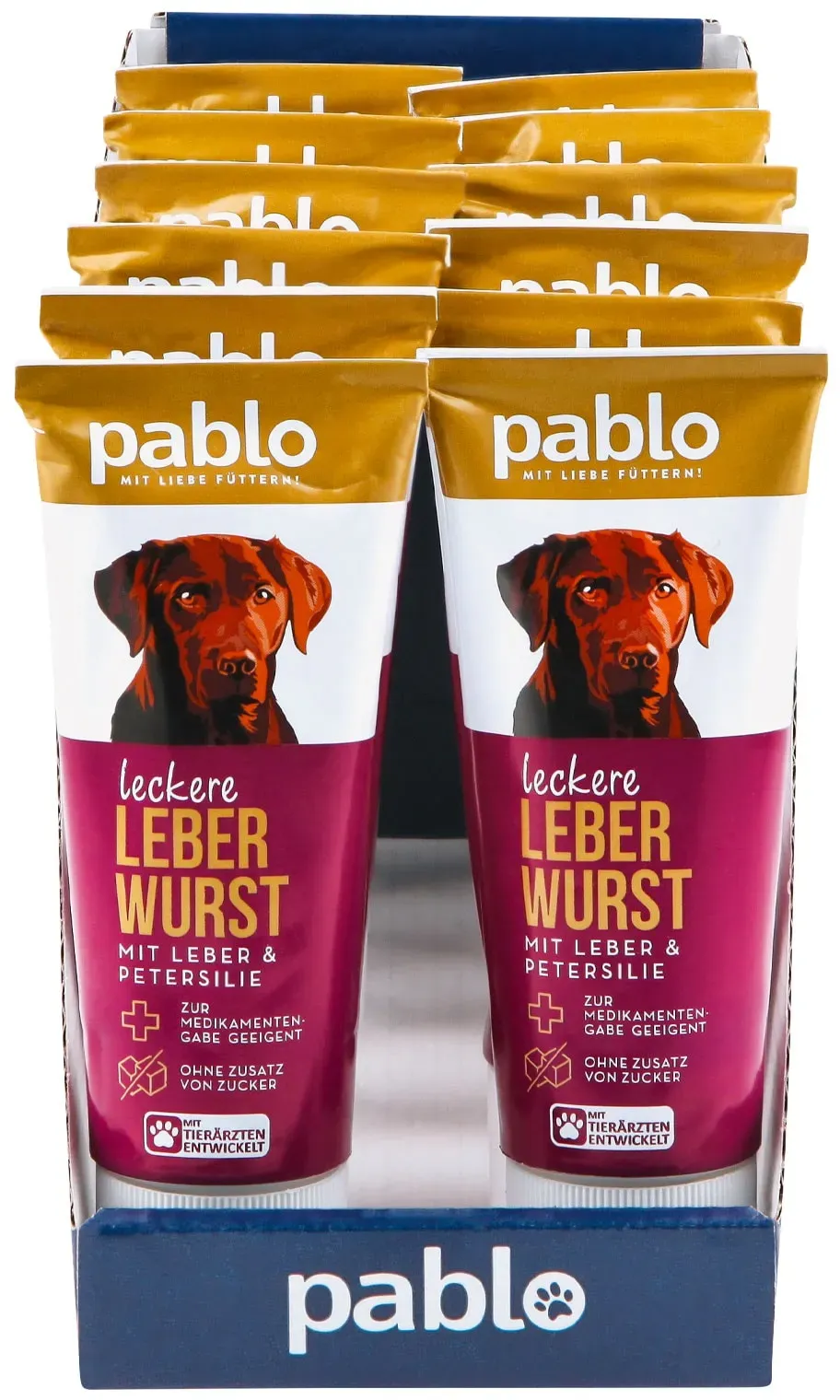 Pablo Leberwurst für Hunde 75 g, 12er Pack