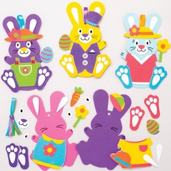 Bastelsets für Deko-Anhänger "Osterhase" zum Kombinieren (pro Set 8) Bastelaktivitäten zu Ostern
