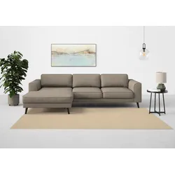 Ecksofa TRENDMANUFAKTUR "Lumber Jack, elegantes Designsofa, zeitlos modern, hoher Sitzkomfort", braun (schlamm), B:280cm H:85cm T:167cm, 100% Polyester, Sofas, wahlweise mit Bettfunktion u. Bettkasten, L-Form