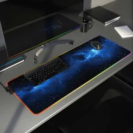CSL RGB Gaming Mauspad, Gaming Mauspad - 800 x 300 mm XL Mousepad - LED Multi Color, Stars