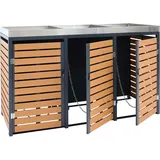 MCW Mülltonnenbox K14 124 x 200 x 84 cm braun